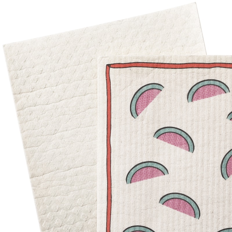 Reusable Cleaning Cloths, 5 Pack Swedish Kitchen Dish Towels Super Absorbent Quick Drying Cloths - 7" x 8" - Flower-4
