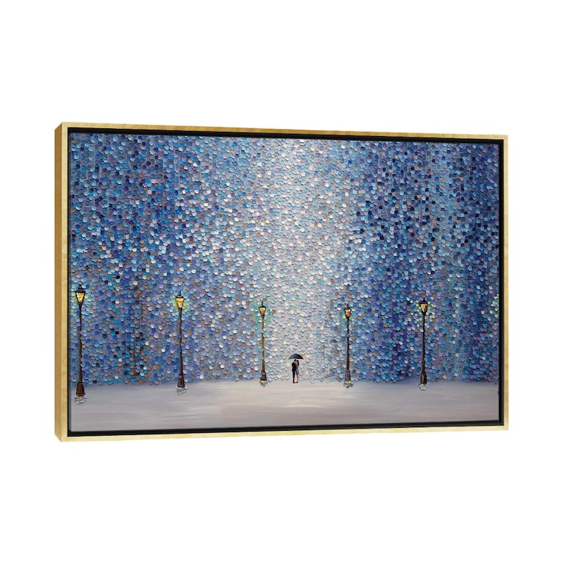 iCanvas "Kiss Under The Rain" by Ekaterina Ermilkina Framed Canvas Print - Gold - 18x26