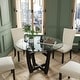 preview thumbnail 2 of 32, Faux Leather Dining Chairs Or Round Glass Dining Table