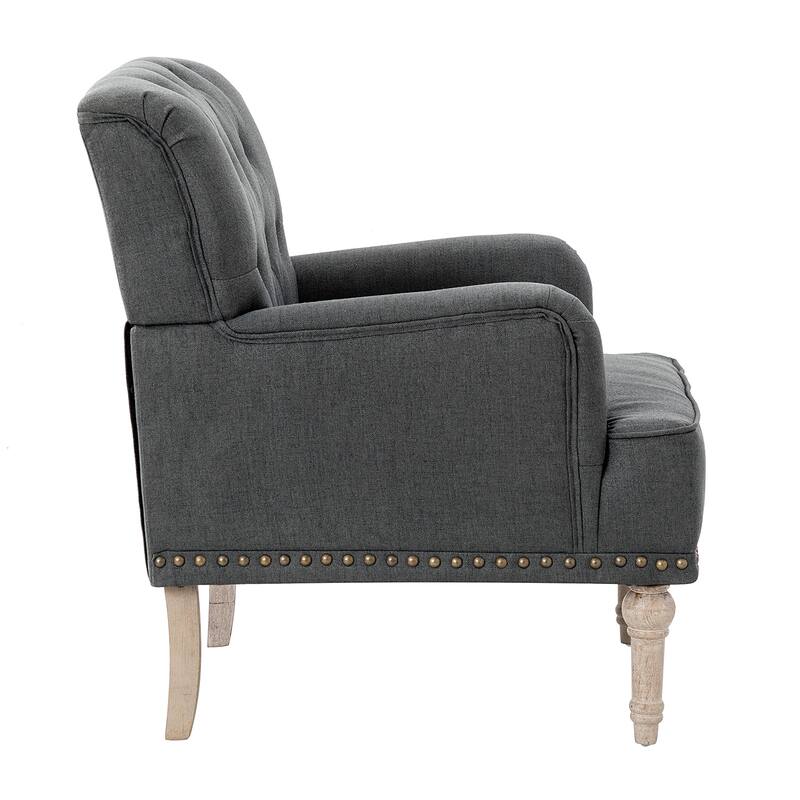 Geltrude Traditional Upholstered Accent Chair with Button Tufted Back Set of 2 by HULALA HOME