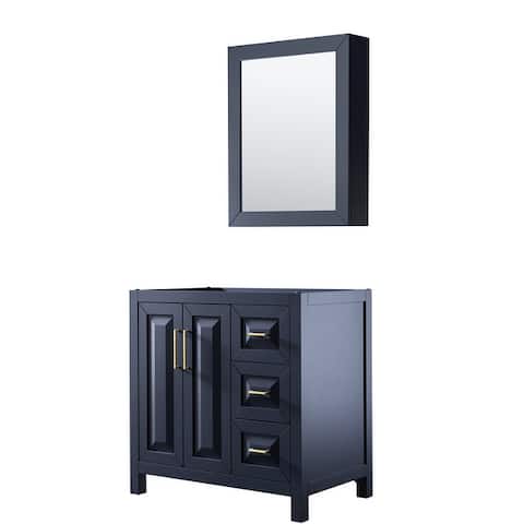 Daria 36-inch Single Vanity, No Top, Medicine Cabinet