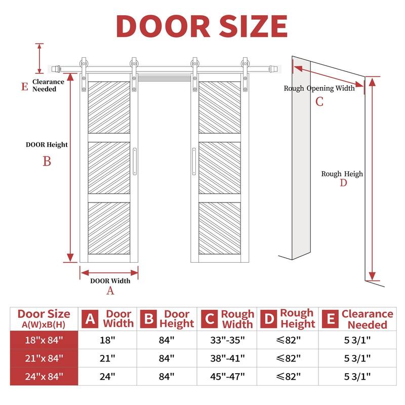 84''H Double 3 Lite Tempered Frosted Glass French Interior Door Wide Opening By-Pass Sliding Barn Door With Hardware Kit