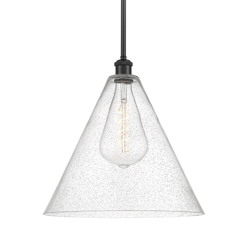 Innovations Lighting 516-1S-17-16 Berkshire Pendant Berkshire 16" Wide - Matte Black / Seedy