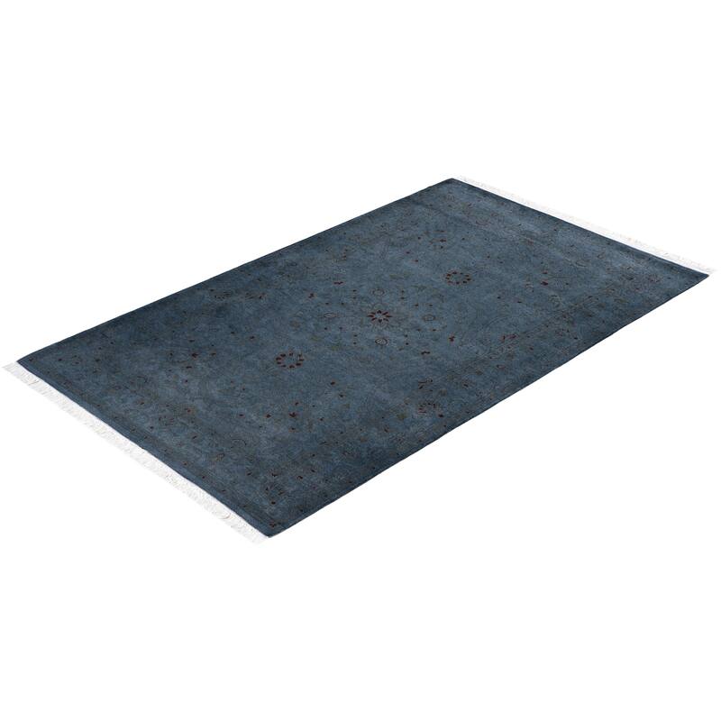 Overdyed One-of-a-Kind Hand-Knotted Area Rug - Gray - 3' 2" x 5' 3"