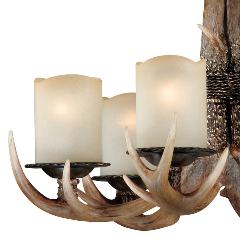 Chandelier 6 Light Bronze Farmhouse Pendant Lighting Fixture - 19.5