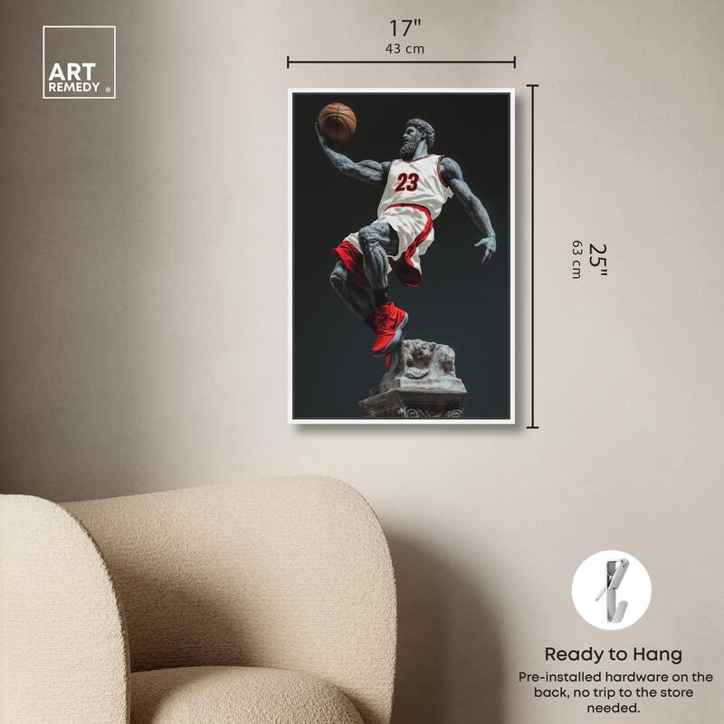 Basketball White Uniform Canvas by Art Remedy