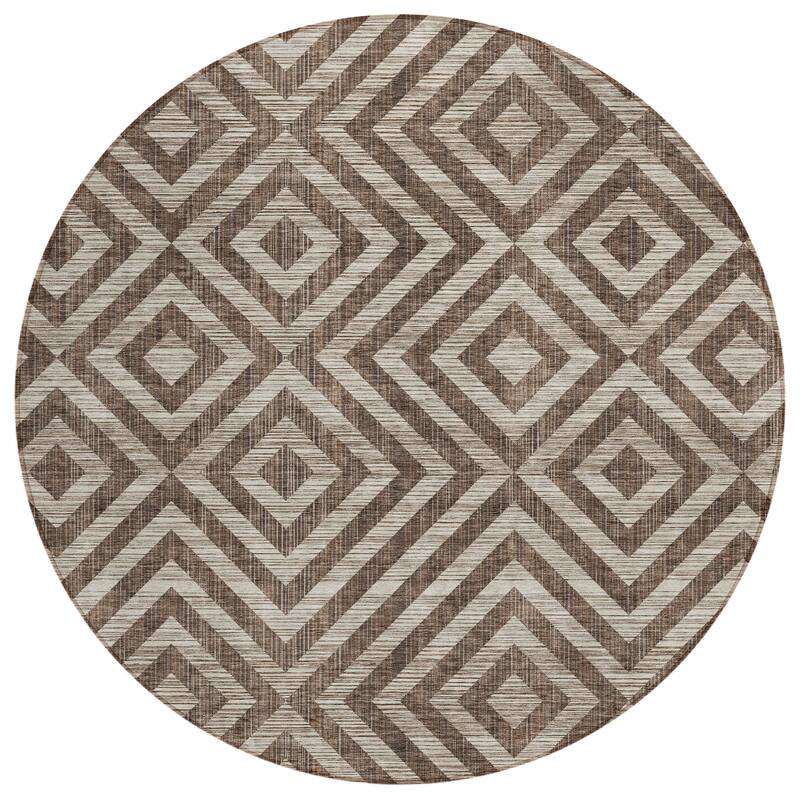 Machine Washable Indoor/ Outdoor Chantille Diamond Geo Rug
