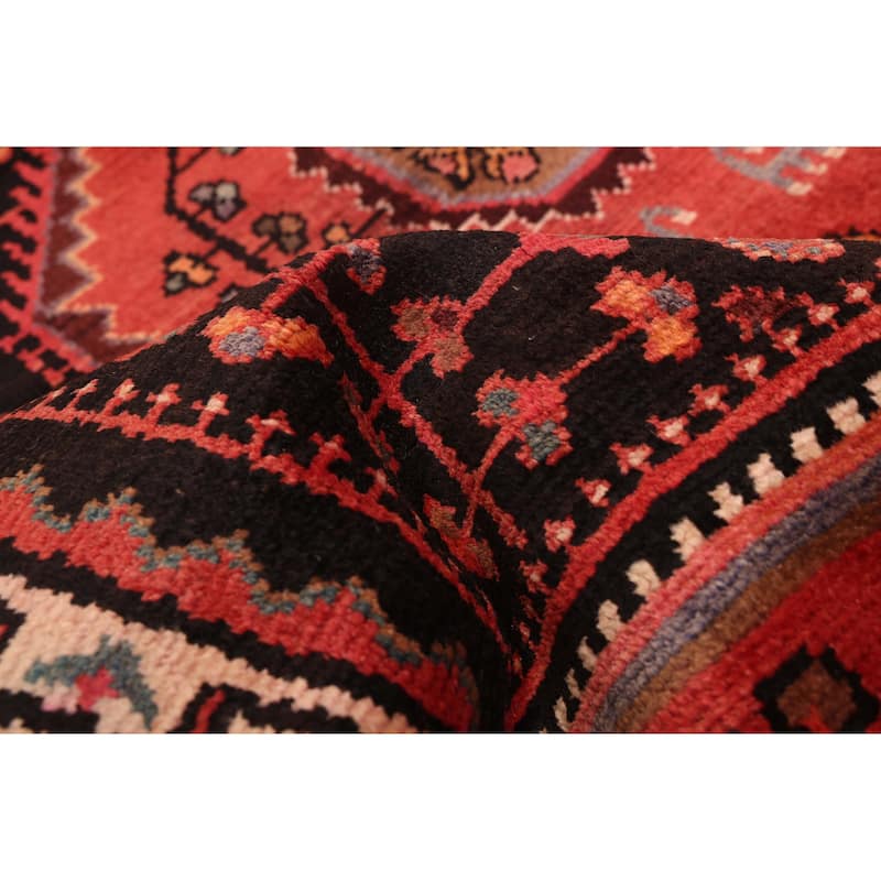 ECARPETGALLERY Hand-knotted Andelz Black, Red Wool Rug - 4'0 x 7'5