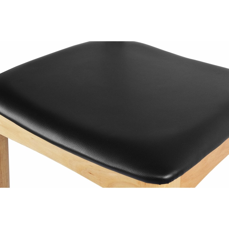 Natural Solid Wood Dining Elbow Chairs With PU Leather or Beige Fabric Cushion Seat And Oak Frame