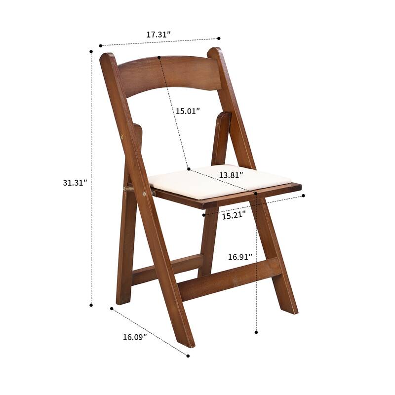 Modern simple style foldable dining chair set with upholstered cushions