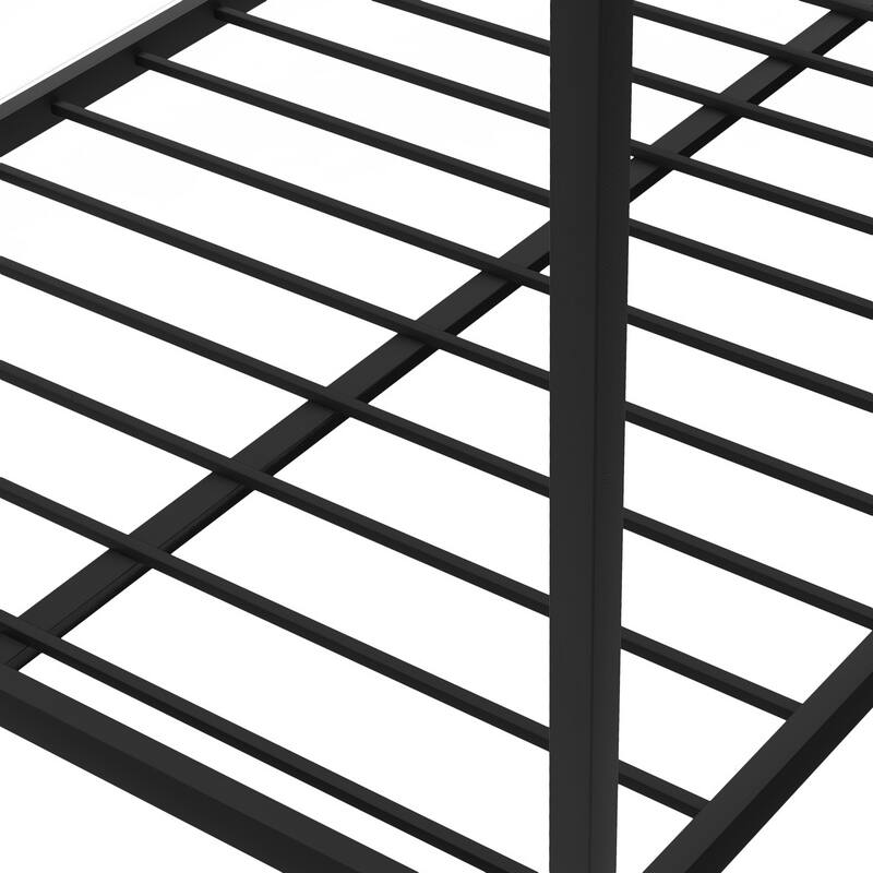Metal Bunk Bed, Low Bunk Bed with Ladder