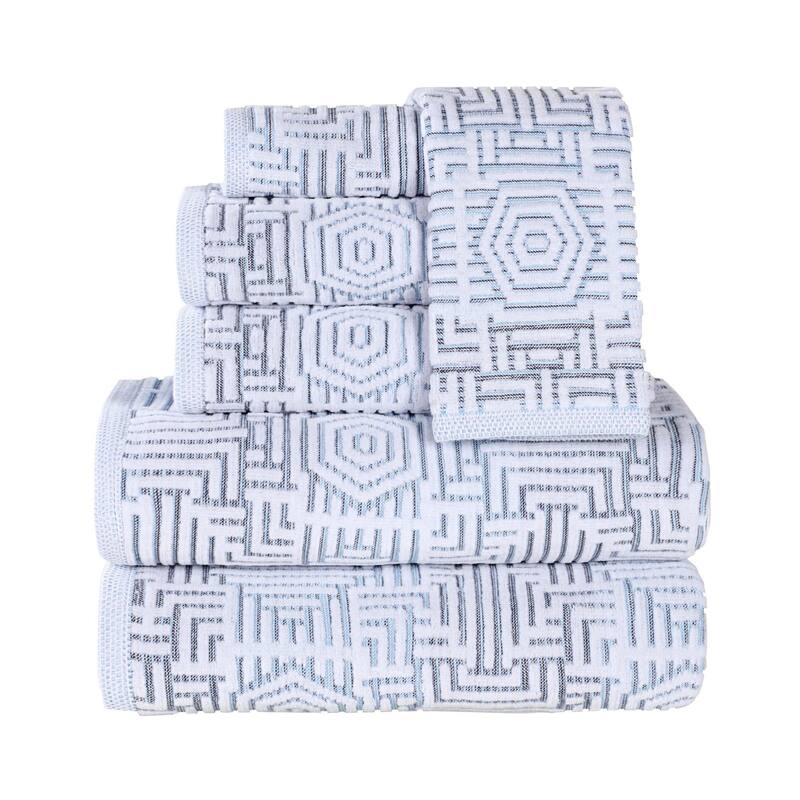 Superior Jasper Cotton Modern Jacquard Soft 6 Piece Bathroom Towel Set