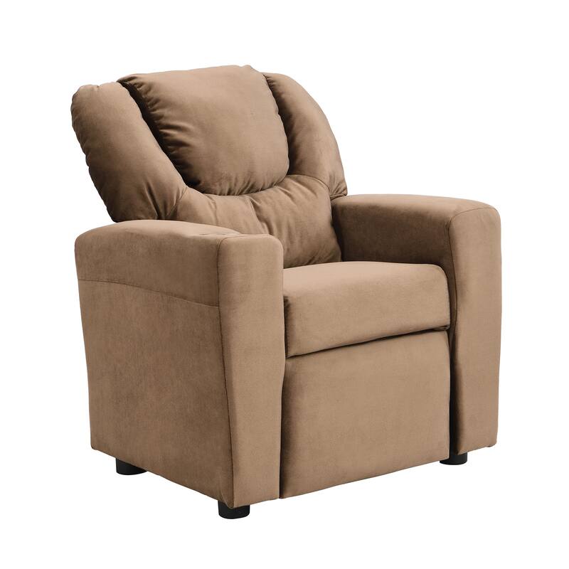 Toddlers Velvet Recliner With Headrest And Footrest