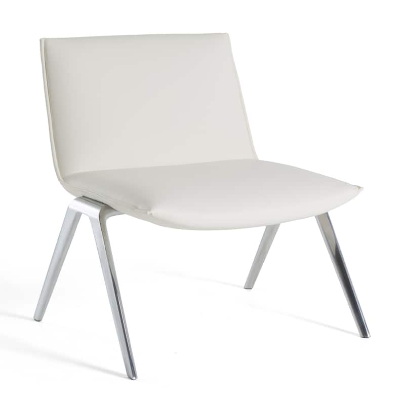 Modrest Cedric Modern White Vegan Leather Accent Chair