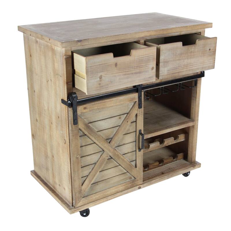 Wood Room Cabinet - Brown - Roche River Decor
