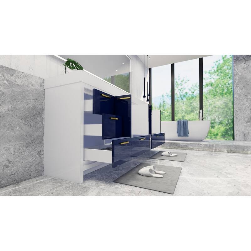 Dove 84'' Freestanding Vanity with Double Reinforced Acrylic Sink