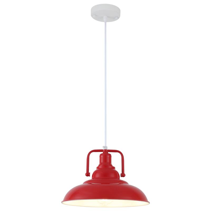 1-Light Rustic Hanging Kitchen Pendant Light Island Ceiling Light with Metal Shade for Dining Room