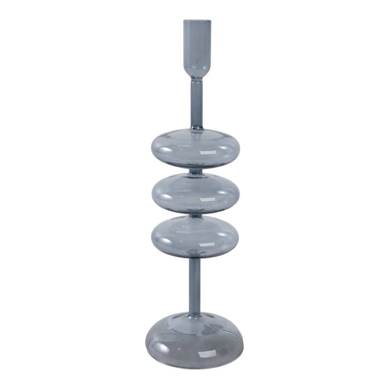 Modern Glass Retro Bubble Pillar and Taper Candle Holder Sleek Design