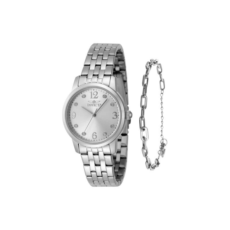 Invicta Women's 48255 Angel Quartz 3 Hand Silver Dial Watch