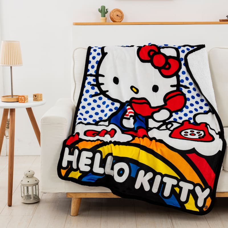 Sanrio Hello Kitty Silk Touch Sherpa Throw Blanket