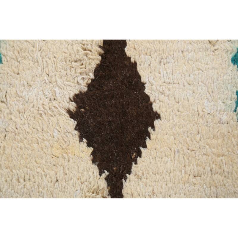 Tribal Geometric Moroccan Oriental Runner Rug Wool Hand-knotted Carpet - 2'6" x 12'8"