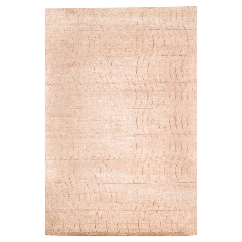 ECARPETGALLERY Hand-knotted Elysian Tan Silk Rug - 5'11 x 8'11