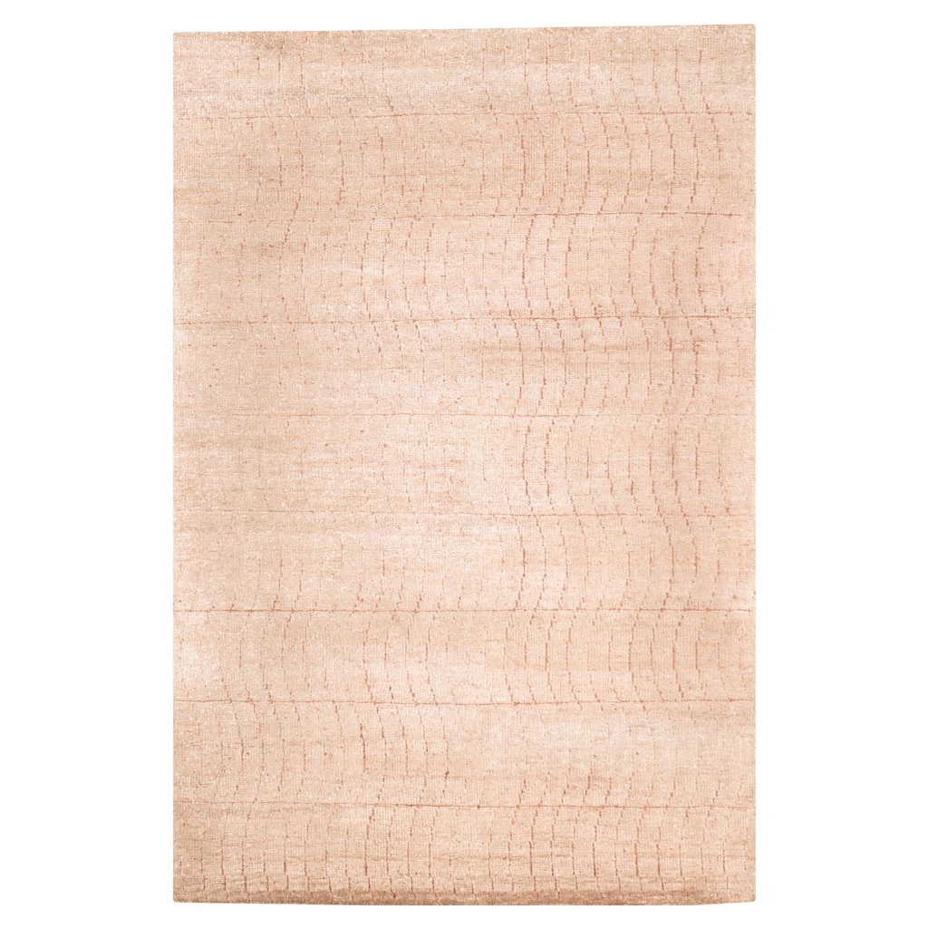 ECARPETGALLERY Hand-knotted Elysian Tan Silk Rug - 5'11 x 8'11