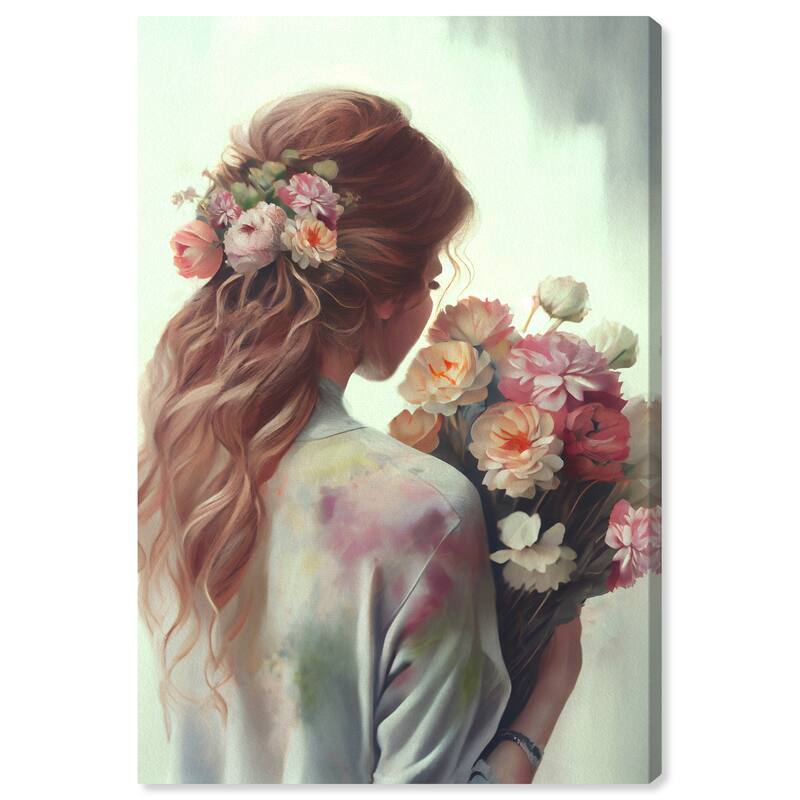 Wynwood Studio Fashion and Glam Eloise Green and Mint Green Traditional Wall Art Canvas Print
