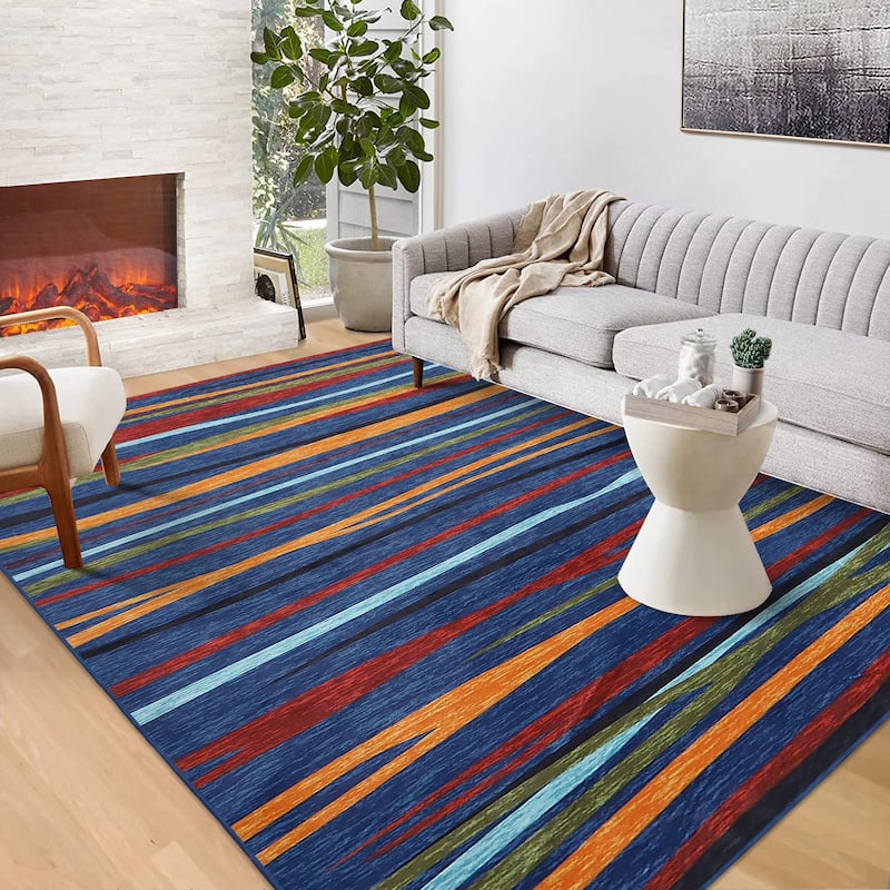Garvee Modern Abstract Area Rug Colorful Throw Carpet