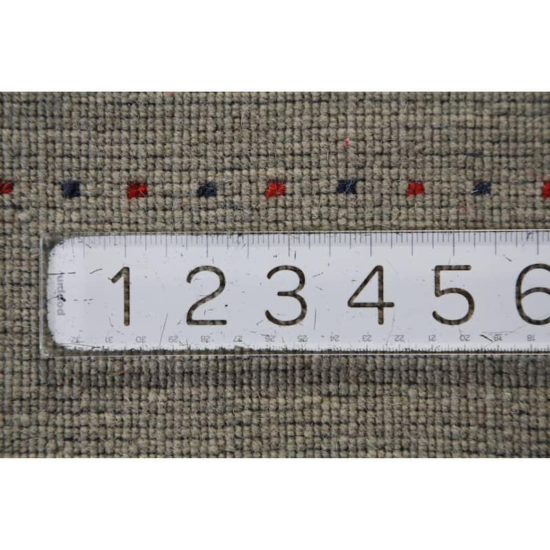 Hand Knotted Oriental 100% Wool Carpet Tribal Animal Pictorial Green Gabbeh Runner Rug - 6' 6'' X 2' 9''
