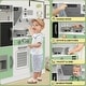 preview thumbnail 7 of 6, Green Play Kitchen with Realistic Lights & Sounds, Wooden Kitchen Playset, Idea Gift for Boys and Girls Ages 3+