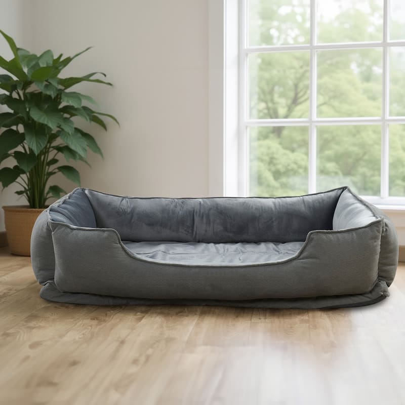 Textured Plush Rectangle Pet Bed