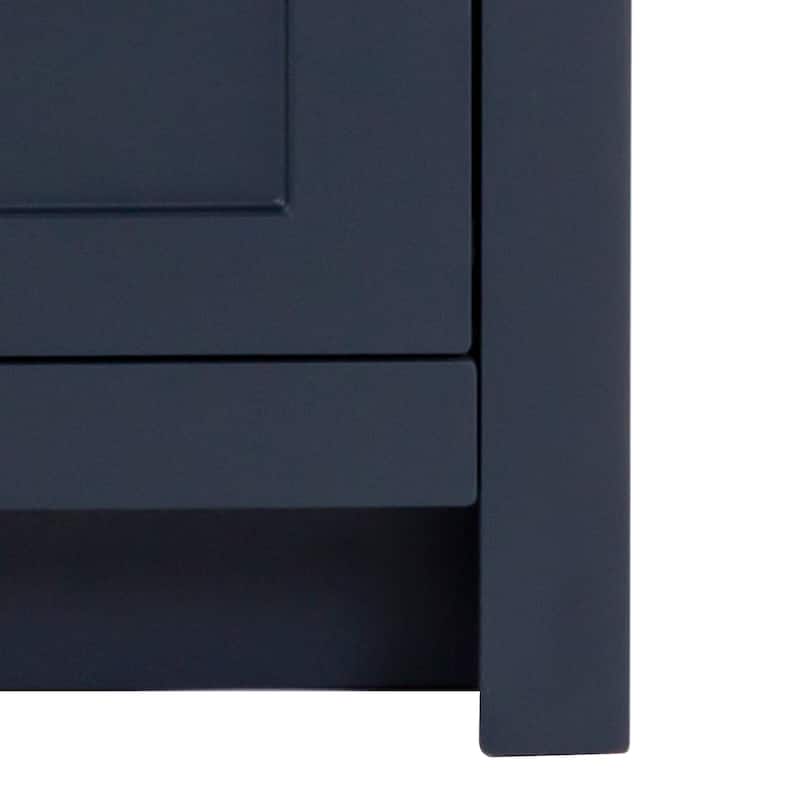 Spring Mill Cabinets Bainbridge 30.5" Blue Bathroom Vanity With 3 Drawers and Silver Ash Sink Top