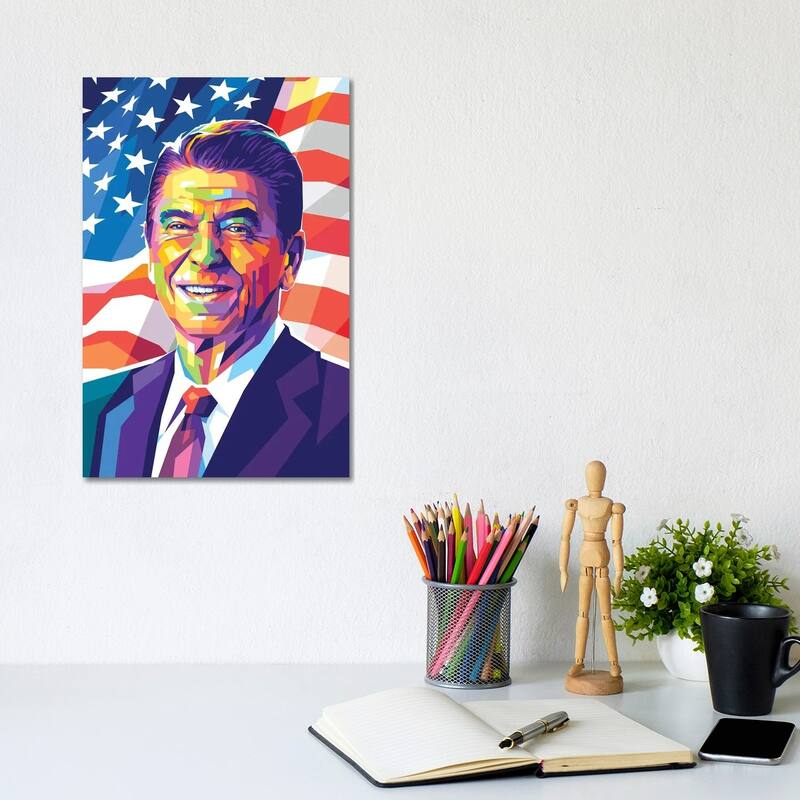 iCanvas "Ronald Reagan" by Dayat Banggai Canvas Print - 12x8x0.75