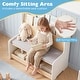 preview thumbnail 7 of 8, Gymax Kids Reading Nook w/Bench Bookshelf & 2 Cubbies Removable Padded