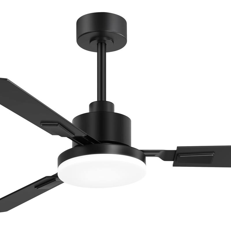 48"/52"/60"/72" Modern Black LED Ceiling Fan with Light Remote (3/5/6/8/12 Reversible Blades)
