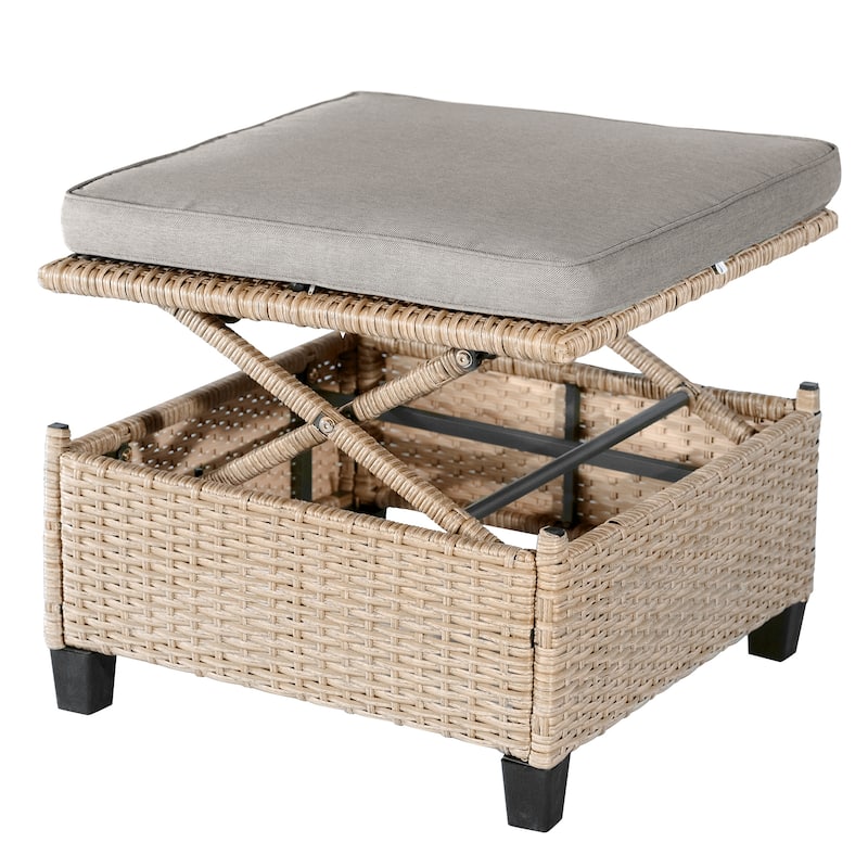 4-Piece UV-Proof Resin Wicker Patio Sofa Set with Retractable Canopy by Leisure Zone