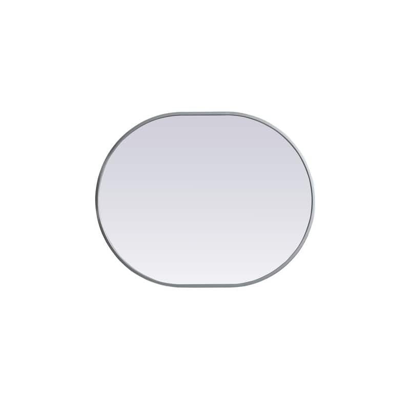 Indigo Home Metal Frame Oval Mirror 24x30 Inch