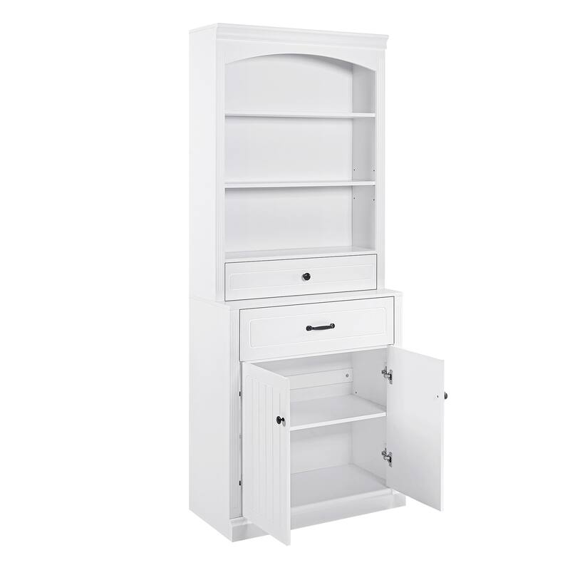 Tall Bathroom Storage Cabinet with Adjustable Shelves, Modern Floor Cabinet with Smooth Drawer Slides