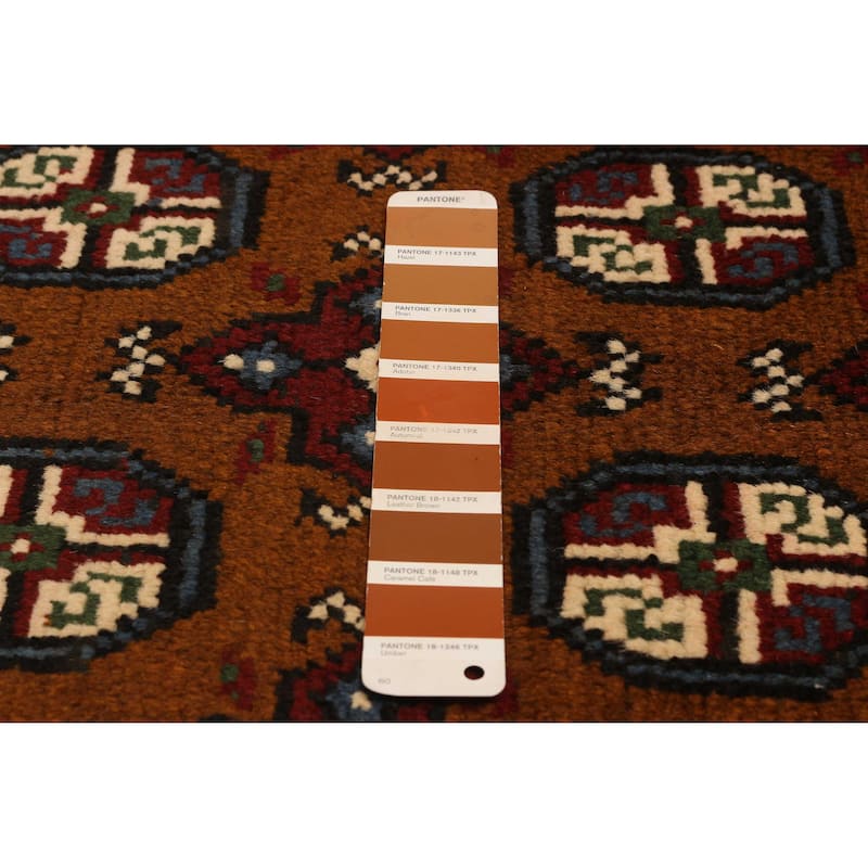 ECARPETGALLERY Hand-knotted Uzbek Kargahi Brown Wool Rug - 4'1 x 5'9