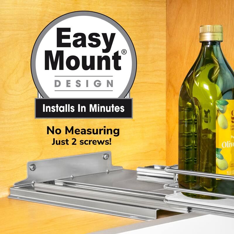 LYNK PROFESSIONAL® Pull Out Spice Rack Organizer for Cabinet - 12-1/4 inch Wide - Lifetime Limited Warranty - Chrome