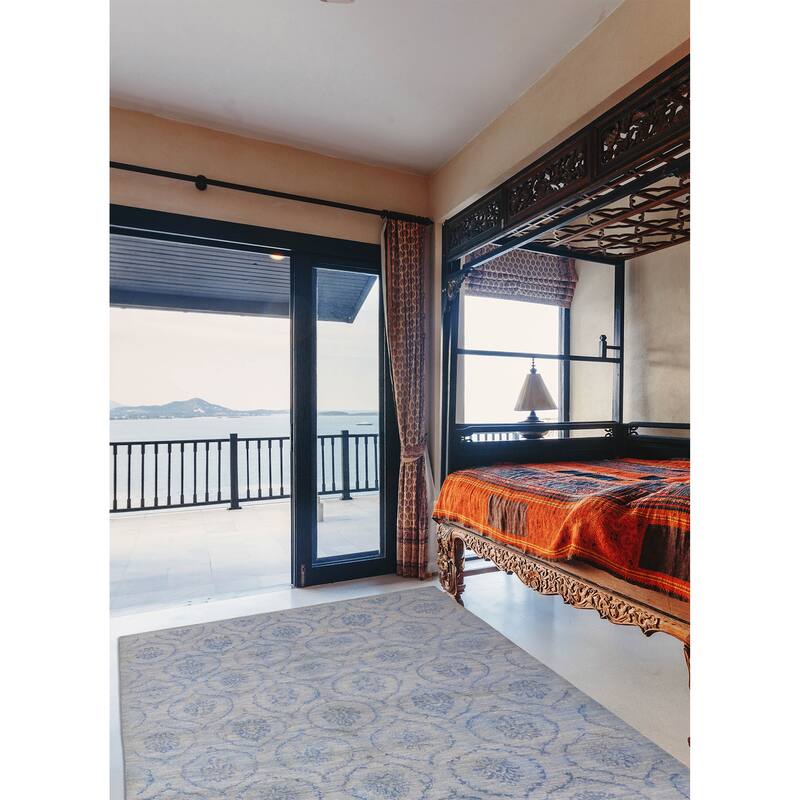 ECARPETGALLERY Hand-knotted Vibrance Blue Wool Rug - 9'0 x 12'4