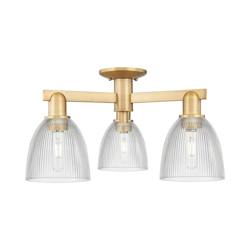 Innovations Lighting 716-3F-11-24 Castile Semi-Flush Castile 3 Light - Brushed Brass / Clear