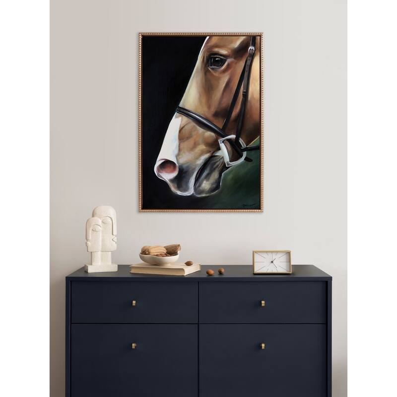 Kate and Laurel Sylvie Beaded Horse Framed Canvas by Mary Sparrow