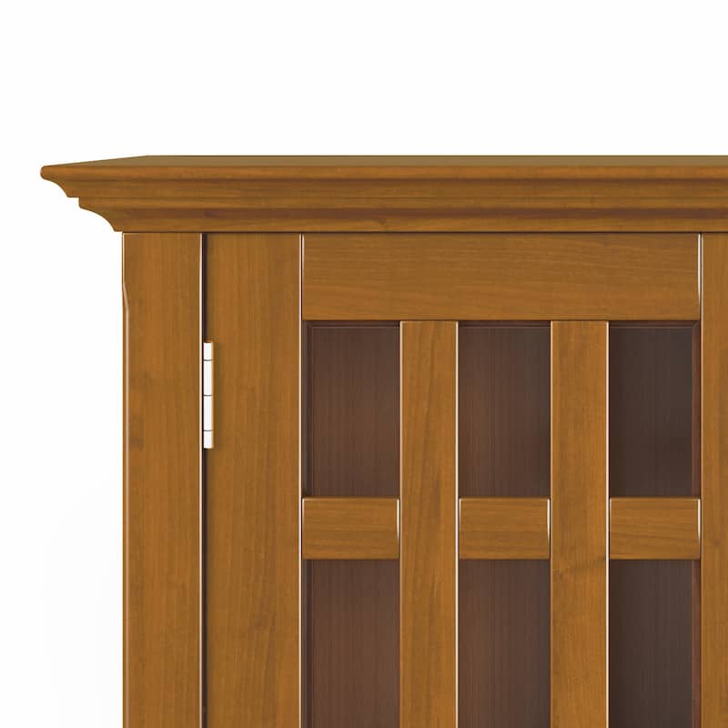 WYNDENHALL Freemont Solid Wood Transitional Low Storage Media Cabinet - 32"w x 14"d x 31" h