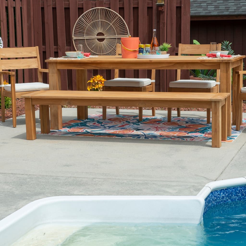 Clermont Outdoor Natural Teak Bench