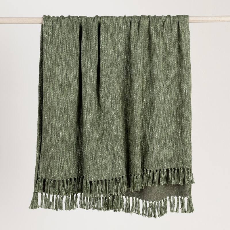 Villa by Classic Home Sharma 100% Cotton Linen 50x70 Throw Blanket