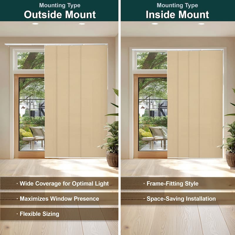 CHICOLOGY Adjustable Sliding Panels, 4-Rail Track, Light Filtering