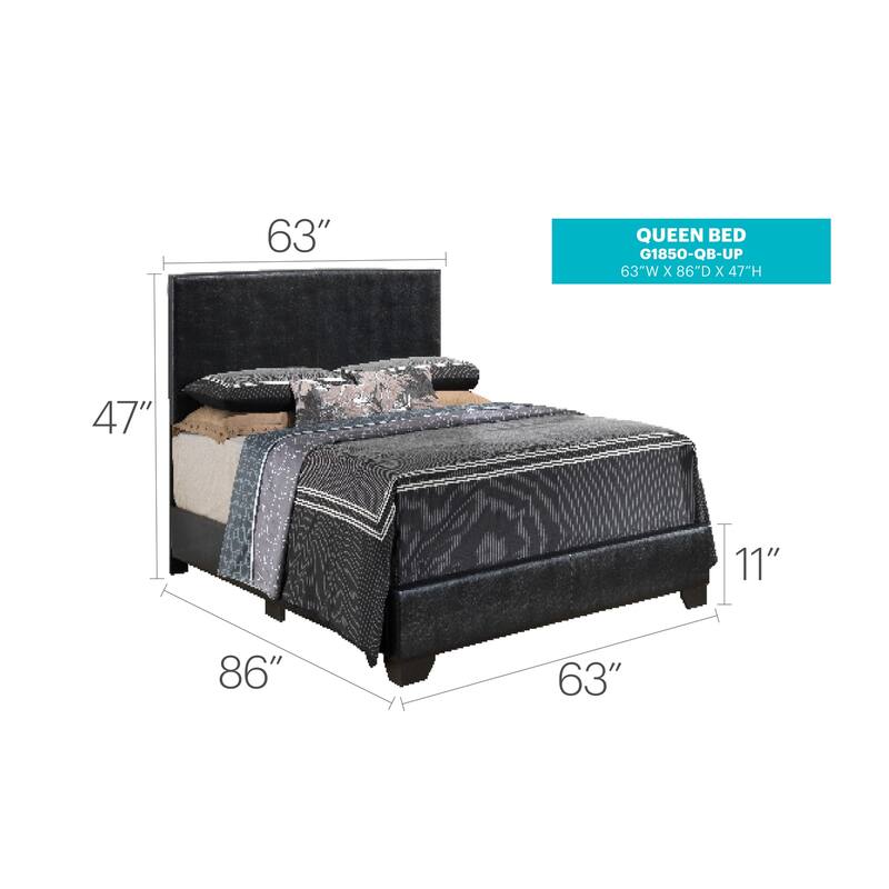 Modern Platform Bed Frame, Black - Simple Design, Easy Assembly, Wood & Faux Leather