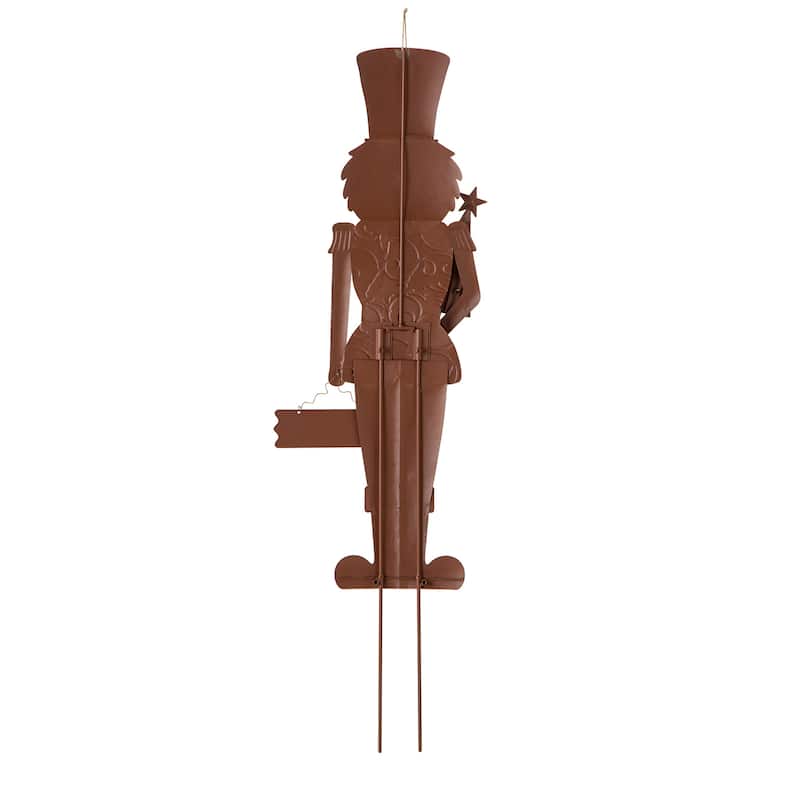 Glitzhome Christmas Nutcracker Yard Stakes Standing Hanging Decor(2-3 Functions)